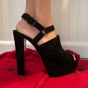 RARE Christian Louboutin suede platform heels EU 39.5